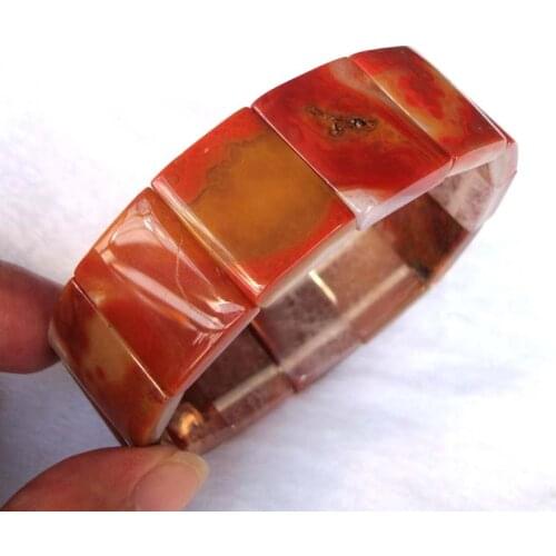 Free Shipping Natural Warring States Red Agate Rectangle Beads Bracelet Women Jewelry Accessories Weddings Parties Birthday Gift