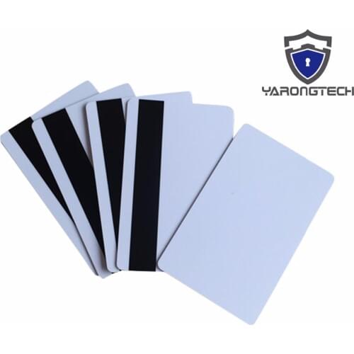 100pcs/lot Blank White PVC Hico 1-3 magnetic stripe Plastic Credit Card 30Mil Magnetic Card with protective fill free shipping