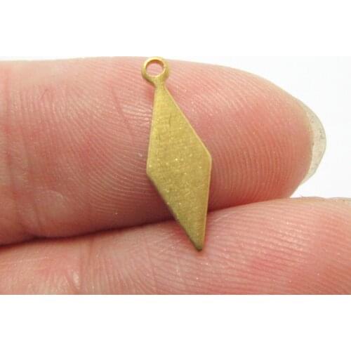 Brass earring findings Rhombus brass charms 16x5.3x1mm Raw brass geometric pendant -20pcs R1331