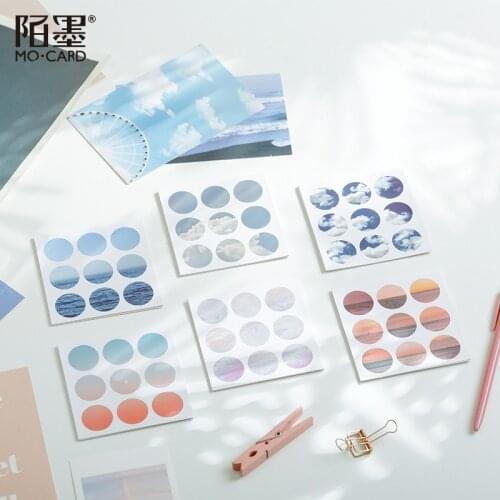 3 Sheets/Bag Beautiful Sky Cloud Sea Decorative Album Diary Stickers Stick Label
