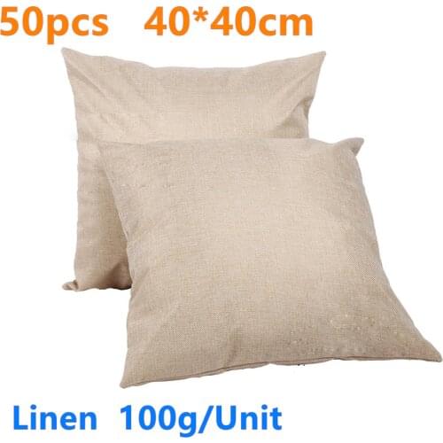 40×40cm Linen Sublimation Blank Pillow Case Cushion Cover Blanks for DIY Gift Heat Press Printing Transfer (50pcs/pack)