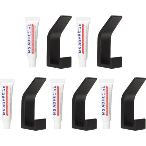 5Pcs Space Aluminum Wall Mounted Bathroom Towel Double Hooks Coat Hat Bag Hooks Hanger Decorative Storage Holder