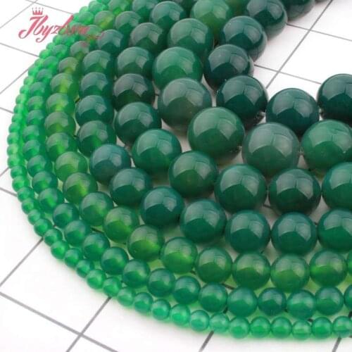 6/8/10/12/mm Natural Round Agates Beads Ball Green Smooth Stone Beads For Jewelry Making DIY Necklace Bracelet Loose Strand 15"
