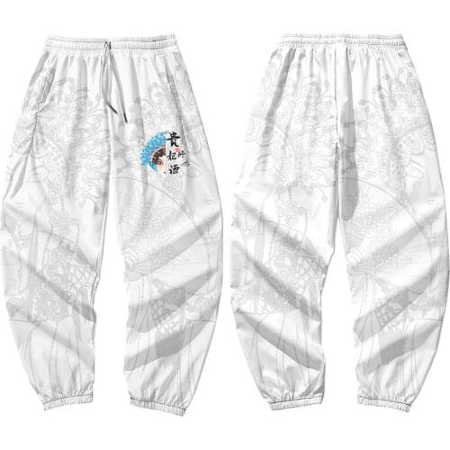 Chinese Drama Printed Men Japanese Style Black Pocket Cargo Pants Joggers Harajuku Sweatpant Hip Hop Trousers Plus Size 6XL