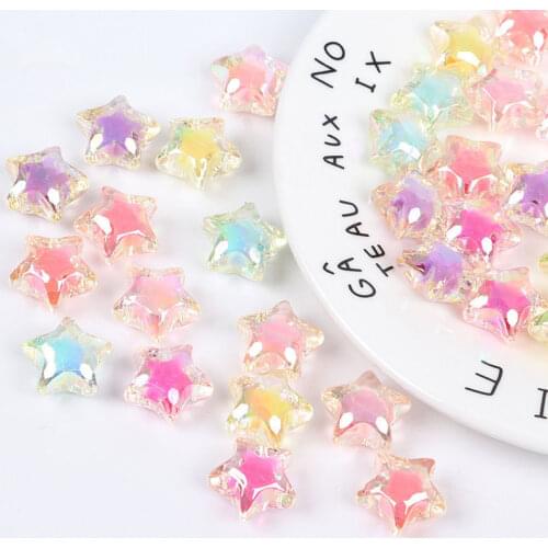 10-50Pc Resin Glitter Five-pointed Star String Bead DIY Craft Hairpin Phone Shell Patch Necklace Bracelet Pendant Decor Material