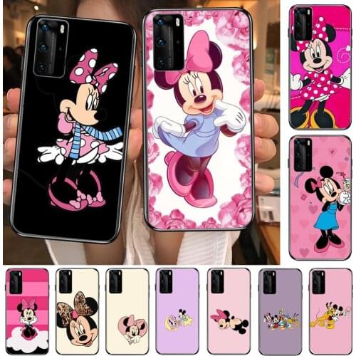 Mickey With Minnie Phone Case For Huawei P40 p30 P20 10 9 8 Lite E Pro Plus Black Etui Coque Painting Hoesjes comic fas