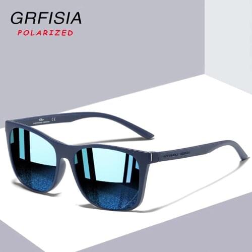 GRFISIA Sports Style Design Polarized Sunglasses Men Fashion Super Light Glasses Frame Sun Glasses Outdoor Travel UV Goggles A75