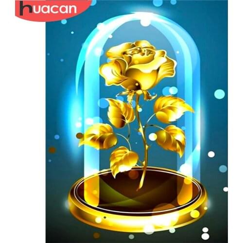 HUACAN Diamond Painting Full Rose Pictures Of Rhinestones 5D DIY Diamond Embroidery Flower Mosaic Cross Stitch Handicraft