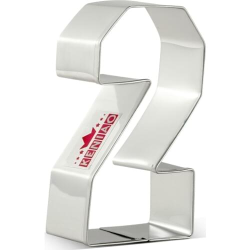 KENIAO 2 Cookie Cutter For Kids Number Twe Biscuit - 4.9 x 8.6cm - Fondant / Pastry / Bread / Sandwich Cutter - Stainless Steel