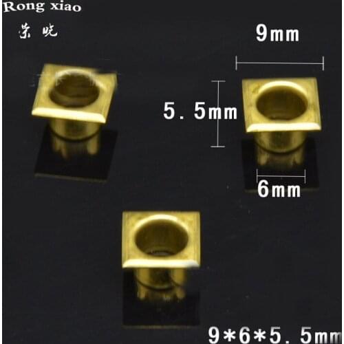 9 mm Square New Shape Fashion Antique Brass Bronze Grommet Eyelet Copper Material Eyelet with Washers Bag Shoe Accessories