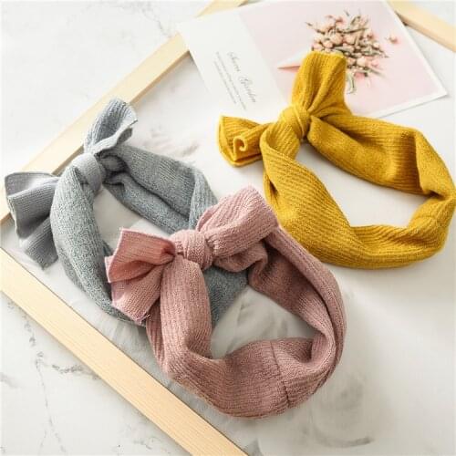 Cute New hair accessories solid color Girls Baby hair band bow band Hair Accessories