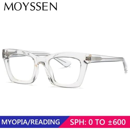 Mens Brand Design Fashion Square Transparent Thick Frame Optical Myopia Glasses Women Vintage Pin Inserting Diopter Eyeglasses