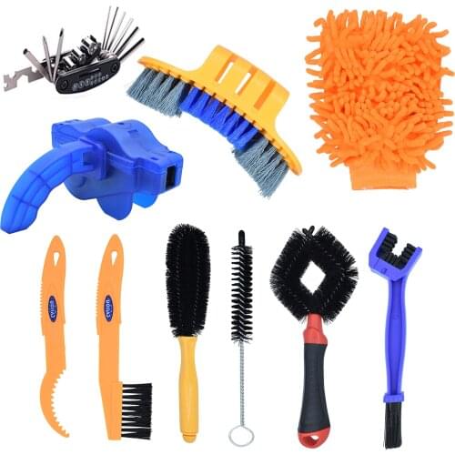 Bike Cleaning Kit Cycling Bicycle Chain Cleaner Scrubber Brushes Mountain Bike Wash Tool Set Bicycle Repair Tools Accessories