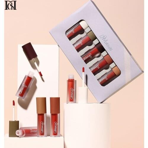 D.S.M Brand Makeup Women Maquillage Matte Lipstick Set Non-stick Cup Lipstick Liquid Lady Waterproof and Sweatproof Cosmetic