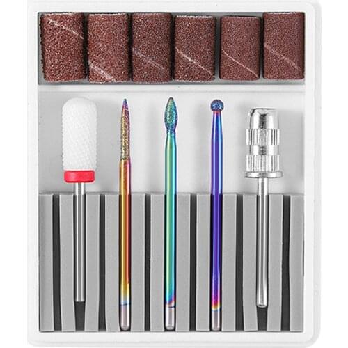 Nail Drill Bits Set Manicure Drill Bits Kit 5pcs Replacement Drill Bits for Electric Nail Drill Remove Cuticle Nai Art Tool