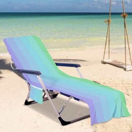 Portable Beach Chair Towel Long Strap Beach Bed Towel Cover Cool fabric quickly dissipates heat for beach or outdoor activities