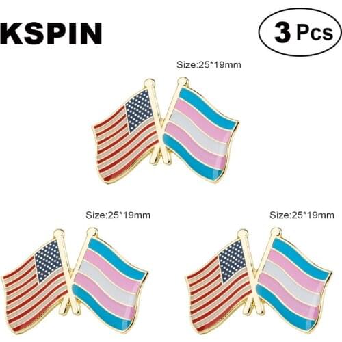 U.S.A & Transgender Lapel Pin Brooches Pins Flag badge Brooch Badges