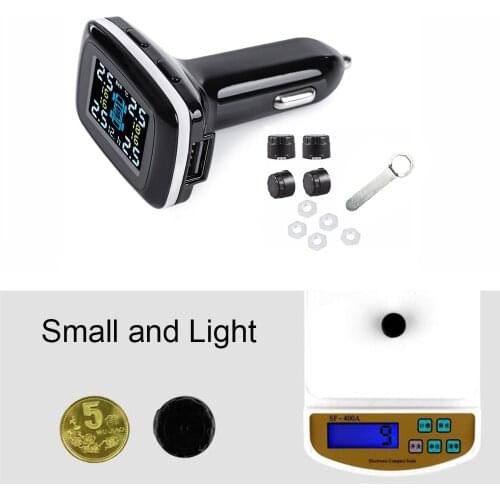 TPMS Have USB Socket In Monitor LCD Auto Tyre Car Tire Pressure Monitoring System Monitor Pressure Gauge With 4 Sensors