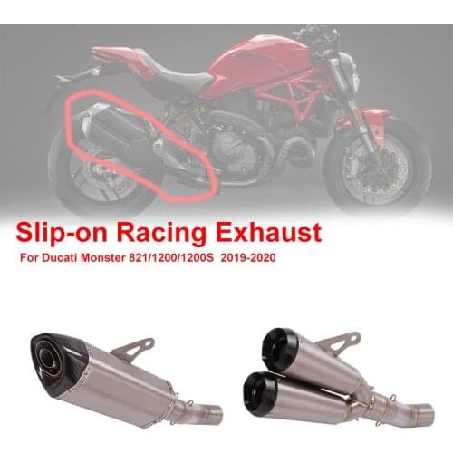 Slip-on Exhaust For Ducati Monster 821 1200 1200S 2019 2020 Titanium Racing Exhaust Escape Link Pipe Motorcycle Accessories