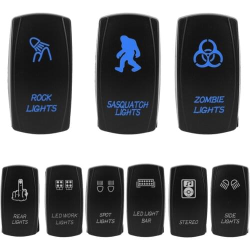 SPST Carling Switch ON-OFF Blue LED 12V 24V Universal 1pc 5 Pin Marine Switch Car Boat Truck Rocker Switch Waterpoof