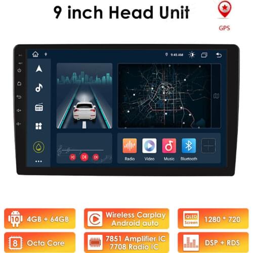 9" / 10.1" Universal Car GPS Multimedia Player 2 Din Stereo for Android 10 with Wifi bluetooth Navi Radio Player 2G+32G wifi 4G