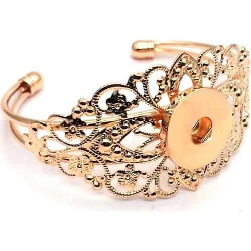 High quality Hot 096 flowers Interchangeable Bracelet&Bangles 18mm snap button Charms Metal Bracelets For Women gift