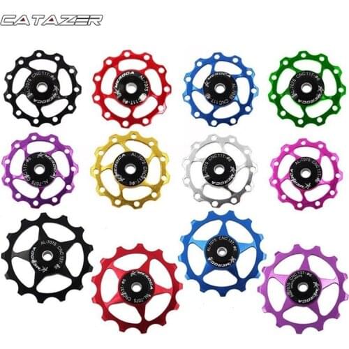 11T/13T Aluminum Alloy MTB Mountain Bike Bicycle Rear Derailleur Pulley Jockey Wheel Road Bike Guide Roller for 7/8/9/10 Speed