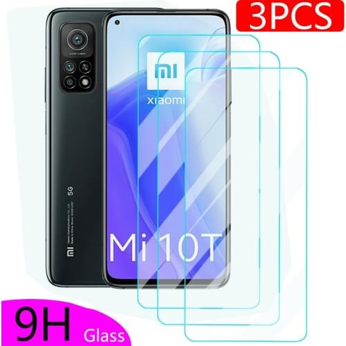 3 pcs 9H Protective Glass for Xiaomi Mi 10T Pro Tempered Glass Film on Xiomi Mi 10 T Mi10 Lite 5G Mi10t 10tpro Screen Protector