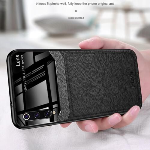 Mirror leather glass case for samsung galaxy a50 silicone phone cover on for samsung a50 a70 a 50 70 camera protective cases