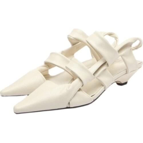 Women Sandals 2021 Summer Trend Genuine Leather Strange Heels Pumps For Women Fashion New Party Shoes Woman Heel