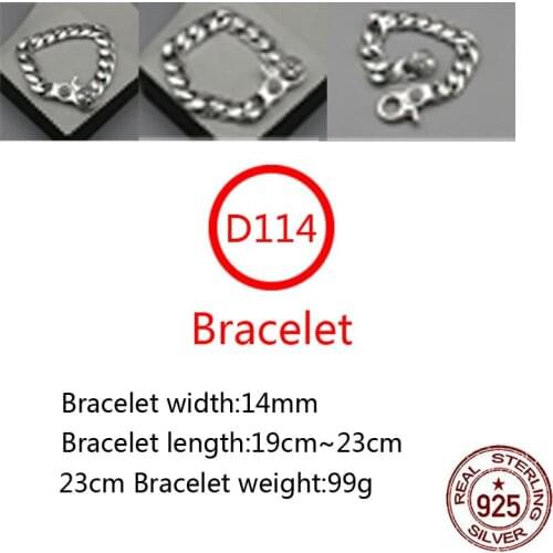 D114 S925 Sterling Silver Bracelet Personality Cross Flower Letter Street Dance Jewelry Re-enacted Gothic Punk Jewelry Gifts hot