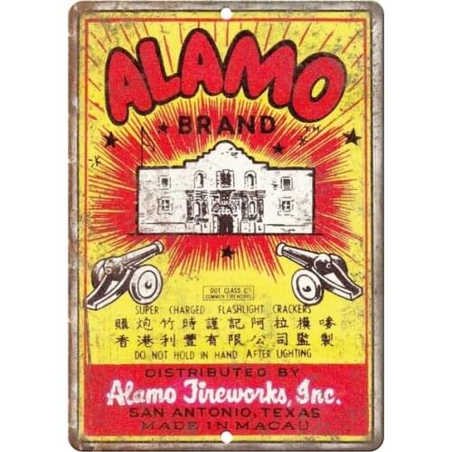 Alamo Brand Firework Tin Sign art wall decoration,vintage aluminum retro metal sign,iron painting