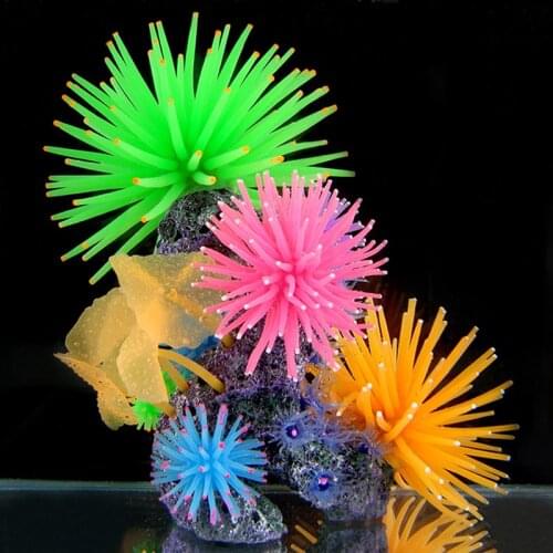 1Pcs Silicone Aquarium Fish Tank Artificial Coral Plant Underwater Ornament Decor Colorful