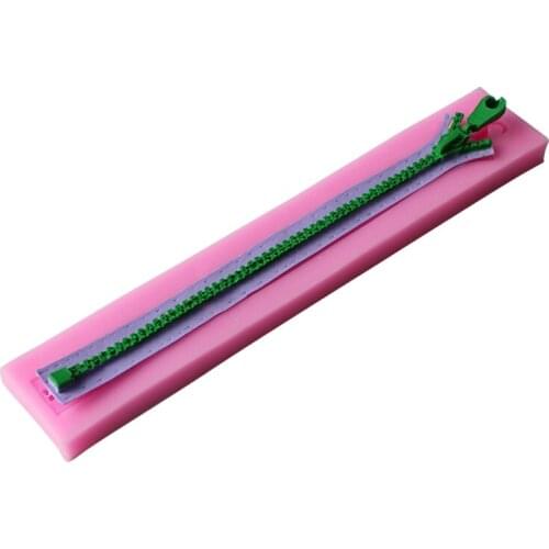 1PCS Zipper Shape Silicone Mold DIY Epoxy Chocolate Mold Cake Baking Decoration Kitchen Baking Tools Zipper Shape Silicone Mold