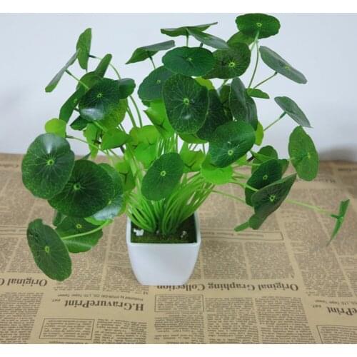 5pc 12 Fork 12 Leaves Artificial Lotus Leaf Green Imitation Fern Plastic Artificial Grass Leaves Plant for Home Wedding Decor