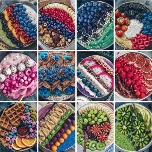 Diamond mosaic landscape cross stitch diamond painting food picture rhinestone fruit bead embroidery handmade gift