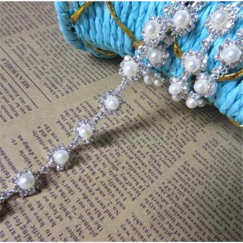 Rhinestone Crystal Chain Bling Diamante Lace Diamond Belt Trim Ribbon Necklace Applique Gem Sparkle Wedding Dress 0.5cm Width