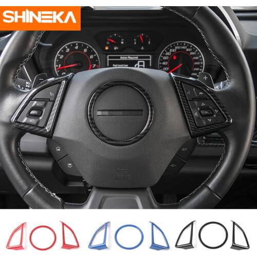 SHINEKA Car Styling Steering Wheel Cover Decorative Trim Sticker Frame for Chevrolet Camaro 2017