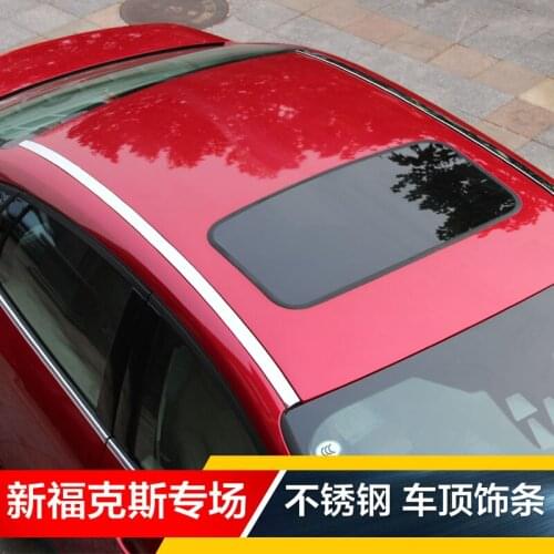 For Ford Focus 4dr Sedan 2012 2013 2014 2015 2016 2017 2018 Roof trim strips, bright stainless steel bright strips