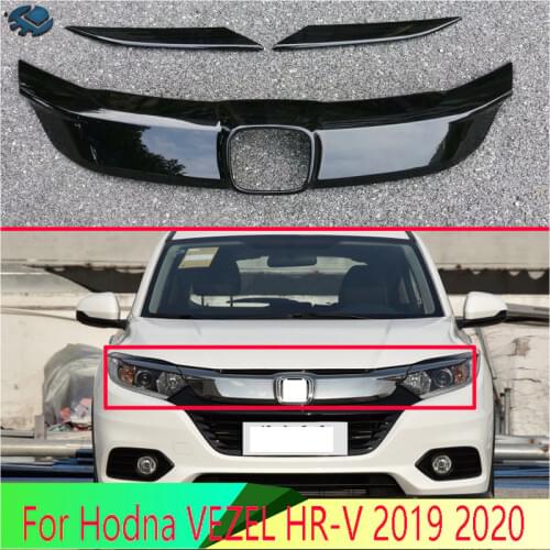 For Hodna VEZEL HR-V 2019 2020 Car Accessories Front Hood Bonnet Grill Grille Bumper Lip Mesh Trim Cover Molding Car Styling