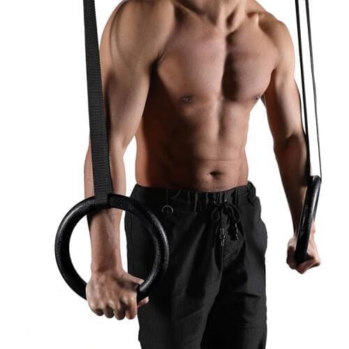 Gymnastic Rings Pull-Up Fitness Gym Rings with Adjustable Straps for Strength Training Workout
