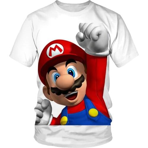 2021 Classic Cartoon Mario 3D T-shirt Men Women Summer Daily Casual T shirt Game Mario kids Boy Girls Tshirt Parent-child outfit