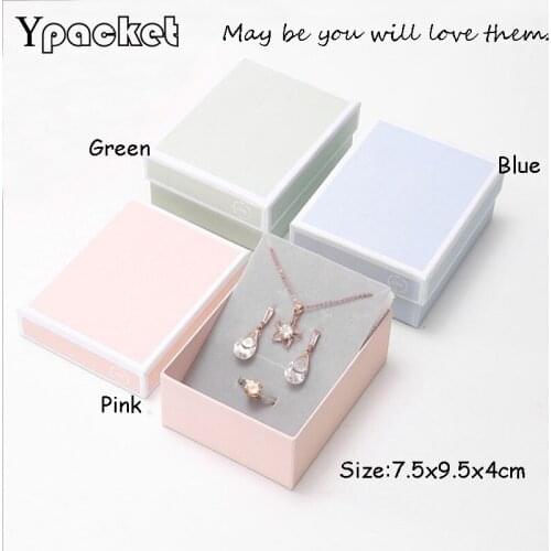 3Colors Jewelry Organizer Box Engagement Ring For Earrings Necklace Bracelet Display Gifts Box 7.5x9.5x4cm Box For Jewelry 30Pcs