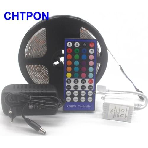 5050 RGB LED Strip Waterproof DC 12V 5M RGBW RGBWW LED Strips Light Flexible with 3A Power and Remote Control