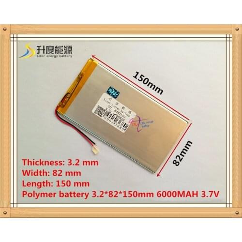 1PCS free shipping Good Qulity 3.7V 6000mAH(Real 5900mAh) Li-ion battery for V88 V971M9 Tablet PC, 3.2*82*150mm
