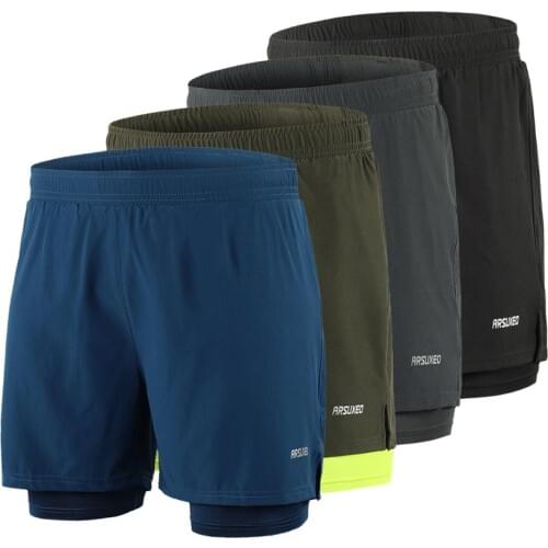 New Summer Running Shorts Men 2 in 1 Sports Jogging Fitness Shorts Training Quick Dry Mens Gym Men Shorts Sport Gym Short Pants