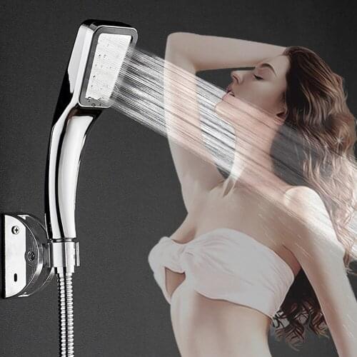 Stainless Steel 300 Hole Pressurized Water Saving Shower Head With Chrome Plated Bathroom Hand Shower Water Booster Showerhead