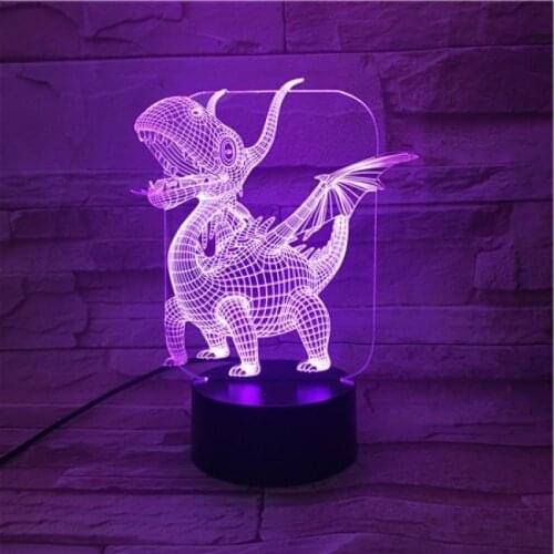 Nighdn 3d Lamp Night Light Dinosaur Lamp Creative Colorful Illustion Table Lamp Bedroom Bedside Lighting Gifts for Kids Birthday