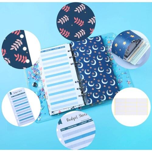 2021 NEW 24 Pieces Budget Envelopes and Expense Budget Sheets A6 Binder Pockets 6-Hole Stylish Reusable for Cash Envelope System