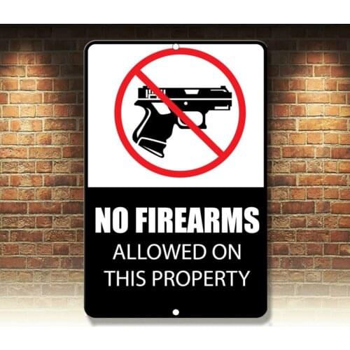No Firearms Allowed On This Property Novelty Funny Metal Sign 8 in x 12 in
